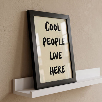 Cool People Live Here' Mini Black Framed Art Accessories 