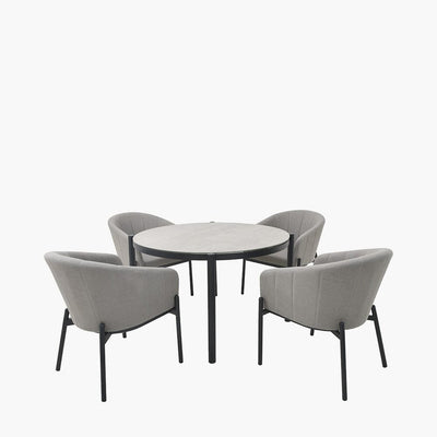 Coppola Putty Outdoor 4 Seater Round Dining Set Outdoor 