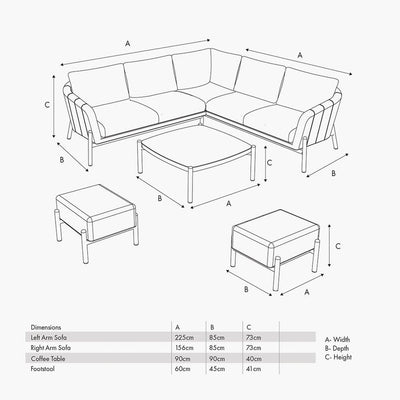 Coppola Putty Outdoor Corner Sofa Set Outdoor 