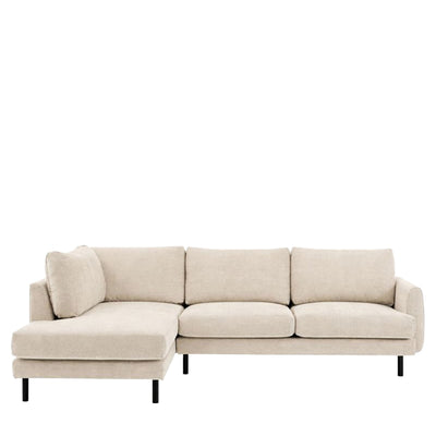 Cordelia Oatmeal Textured Chaise End Sofa - Left Hand Facing Sofa 