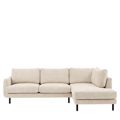 Cordelia Oatmeal Textured Chaise End Sofa - Right Hand Facing Sofa 