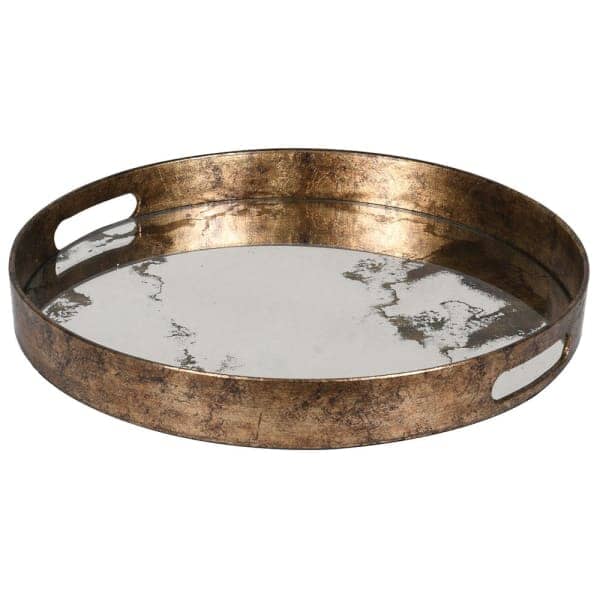 Corretto Bronze Marble Effect Mirrored Tray Accessories 