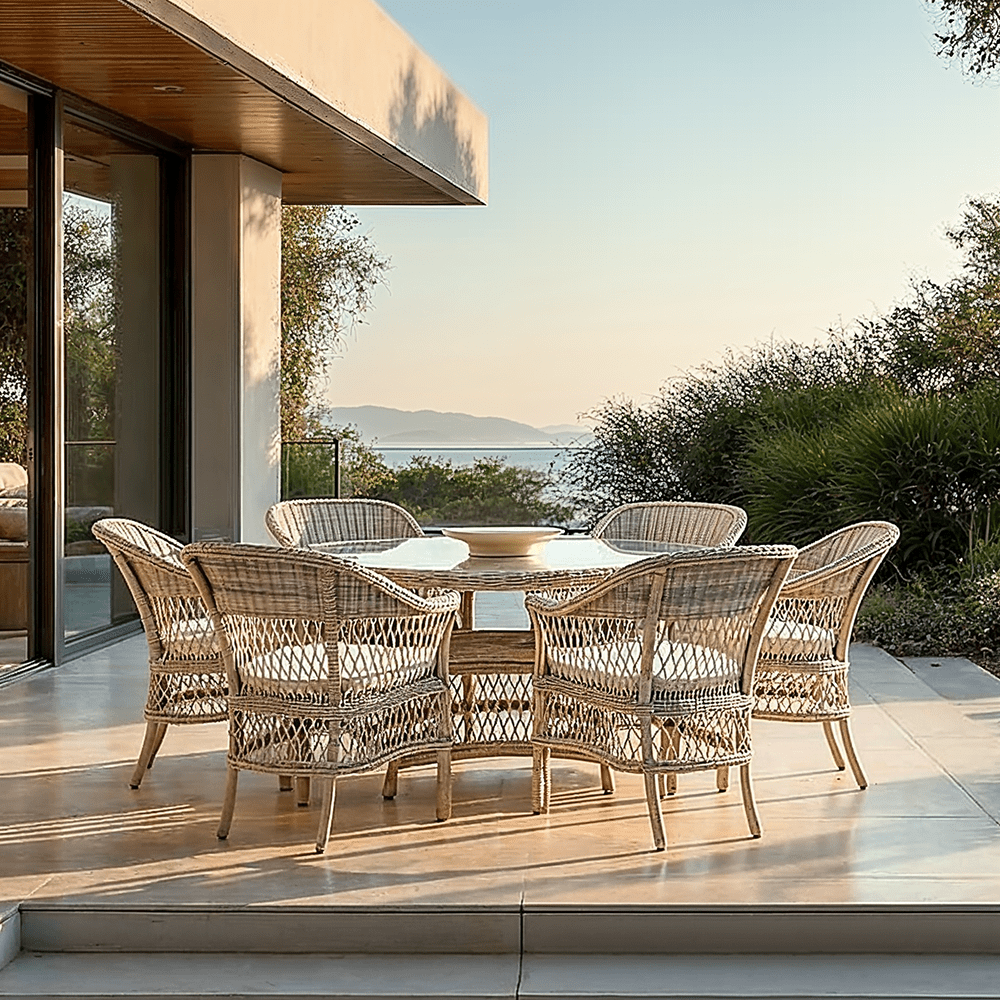 Corsica Rattan 6 Seater Outdoor Dining Set Outdoor 