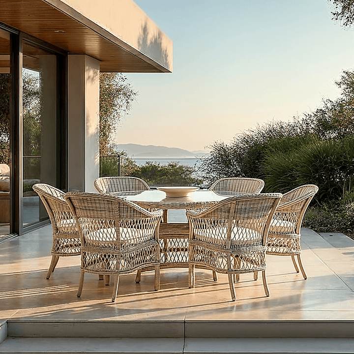 Corsica Rattan 6 Seater Outdoor Dining Set Outdoor 