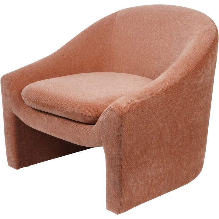 Cosmo Peachy Pink Chenille Statement Accent Chair Furniture 