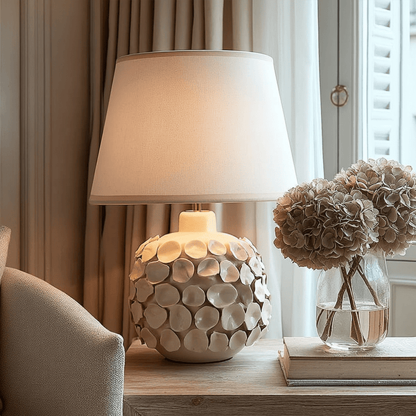 Costal Cream Ceramic Table Lamp Lighting 