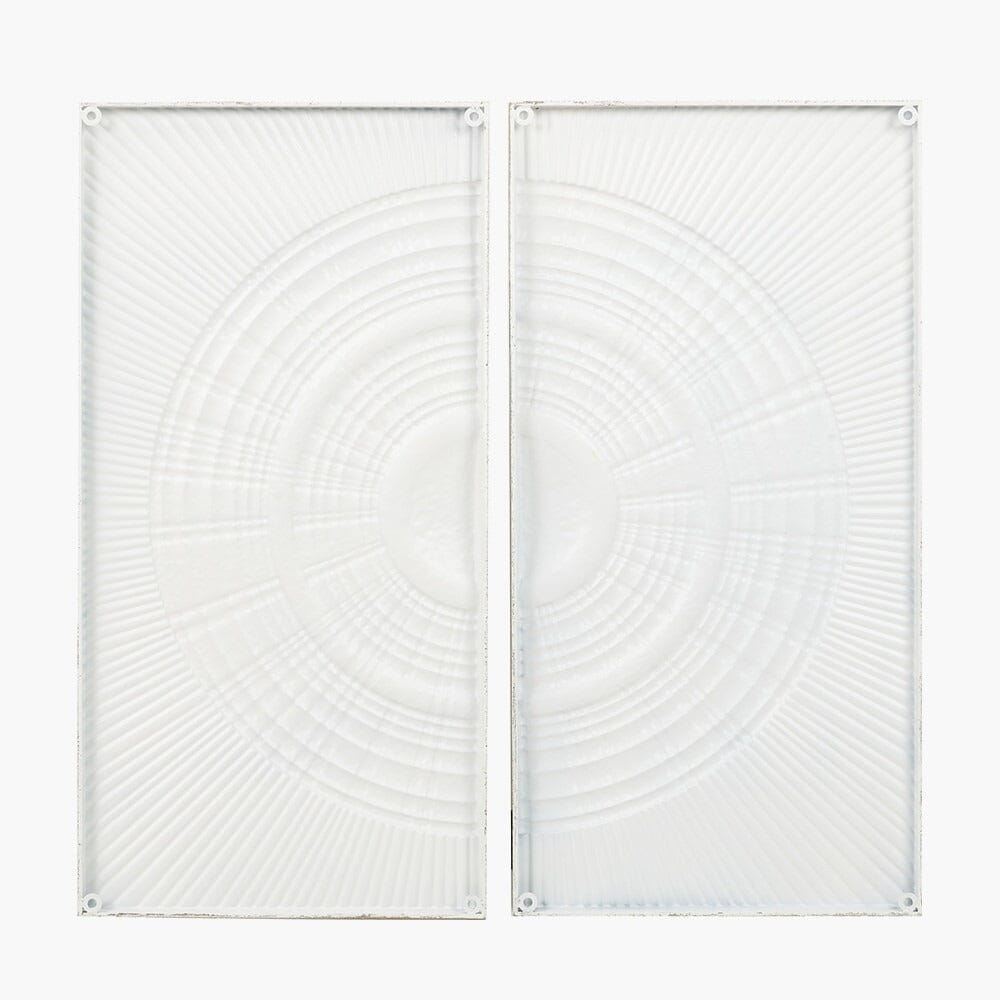 Cove White Metal Sunburst Circle Wall Art - Set of 2 Accessories 