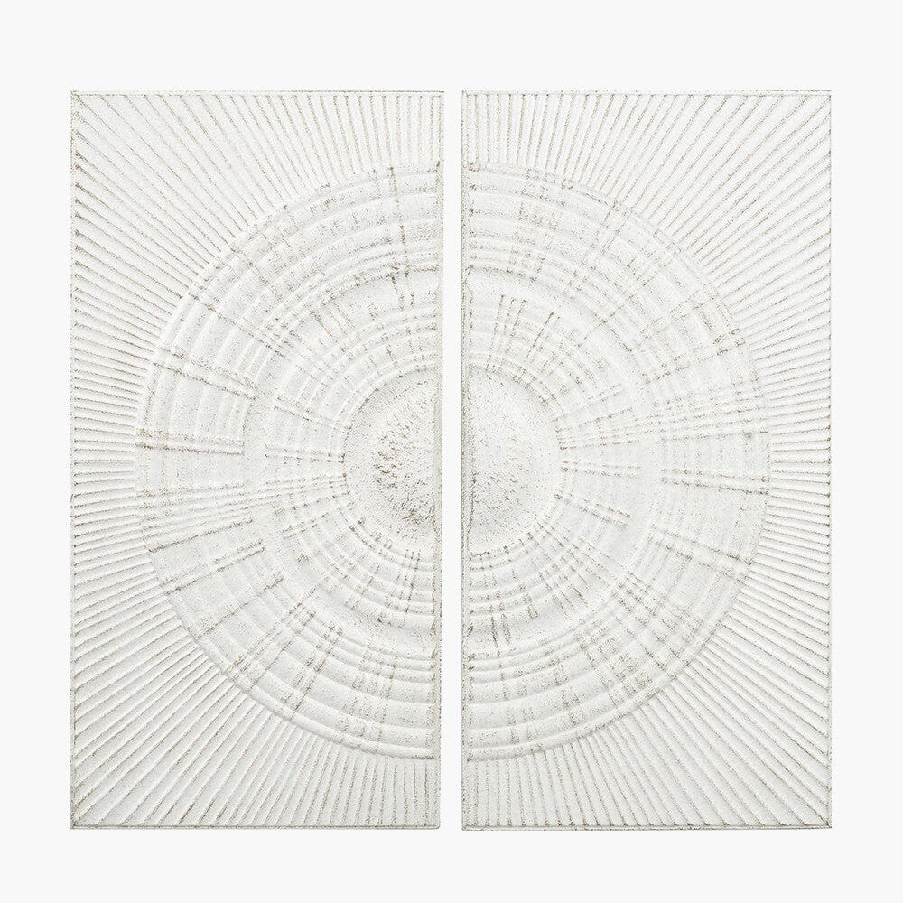 Cove White Metal Sunburst Circle Wall Art- Set of 2 Accessories 