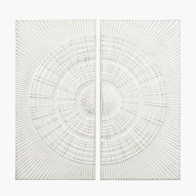 Cove White Metal Sunburst Circle Wall Art- Set of 2 Accessories 