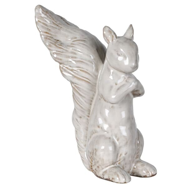 Cream Ceramic Decorative Squirrel Ornament Accessories 