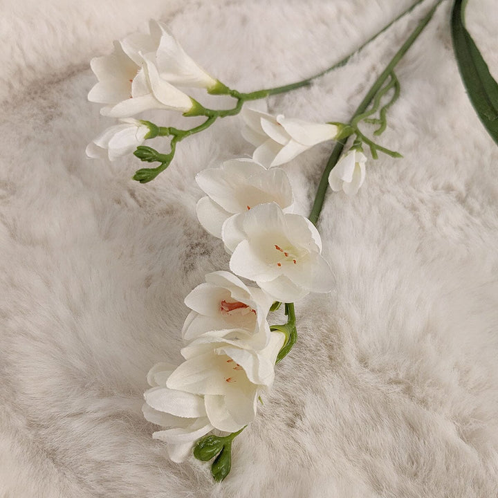 Cream Faux Freesia Single Stem Floral Accessories 