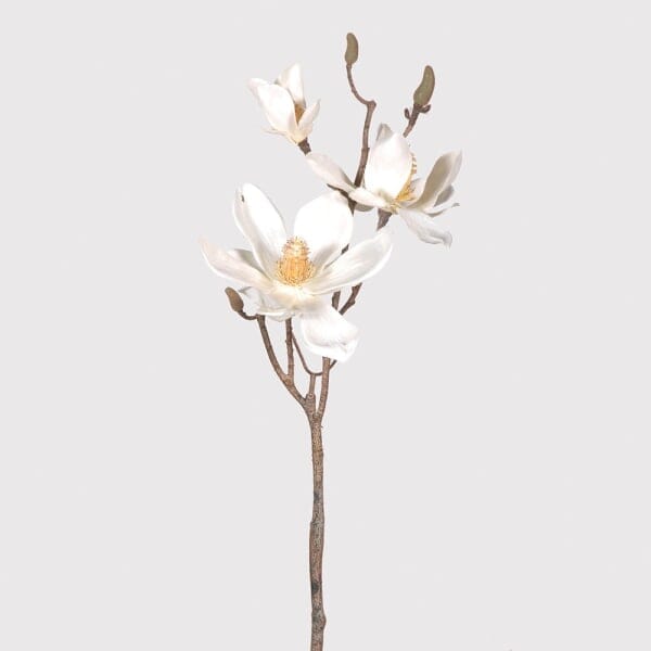 Cream Faux Magnolia Branch Single Stem Floral Accessories 