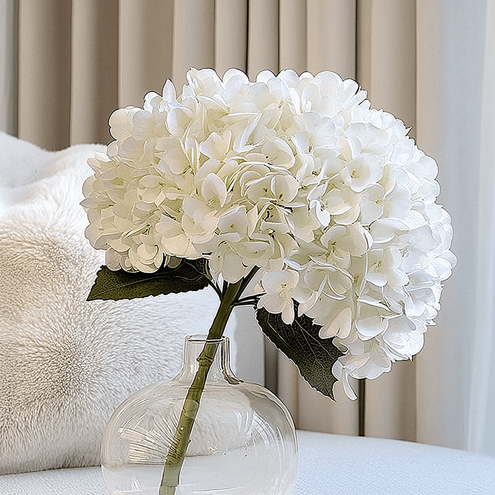 Cream Giant Pom Pom Hydrangea Single Stem Flower Accessories 