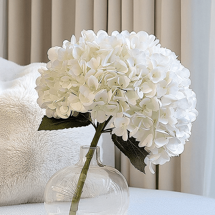 Cream Giant Pom Pom Hydrangea Single Stem Flower Accessories 