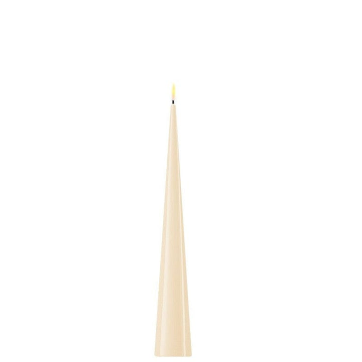 Cream Large Cone Realistic LED Candle - 28cm Fragrance 