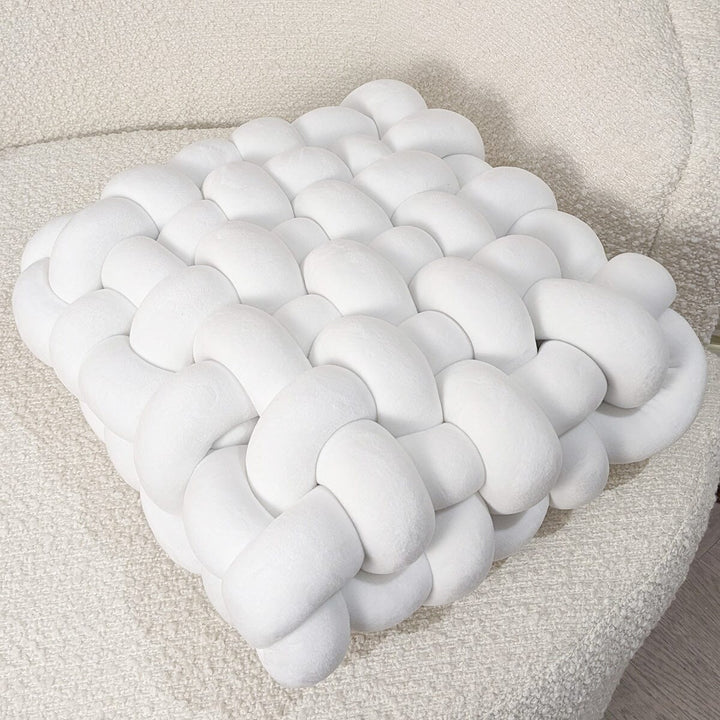 Cream Looped Weaved Effect Decorative Cushion Textiles 