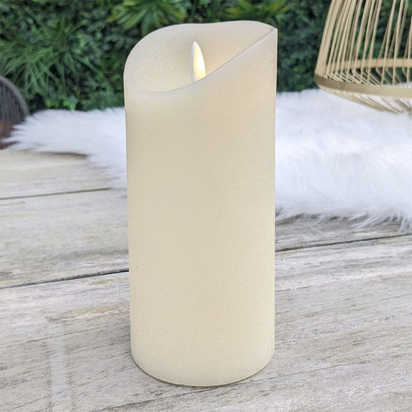 Cream Medium LED Flickering Candle Outdoor 