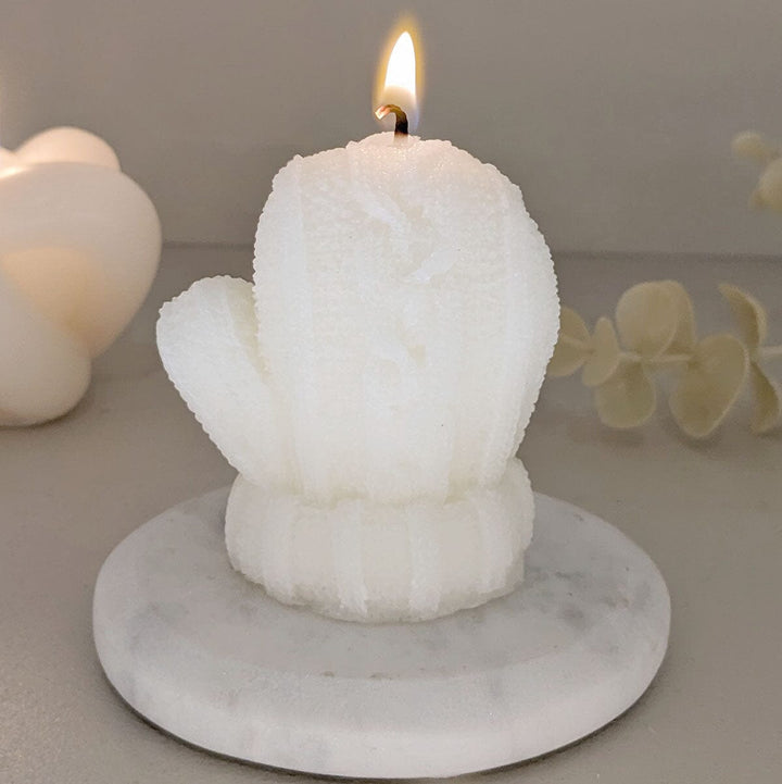 Cream Mini Knitted Mitten Decorative Candle Fragrance 