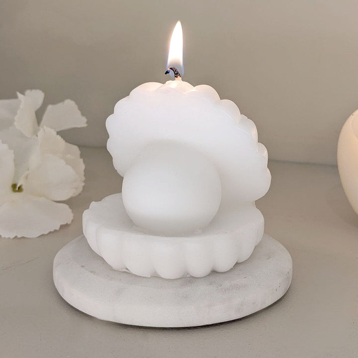 Cream Mini Oyster Shell Decorative Candle Fragrance 