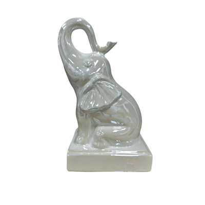 Cream Pearlescent Decorative Elephant Ornament Accessories 