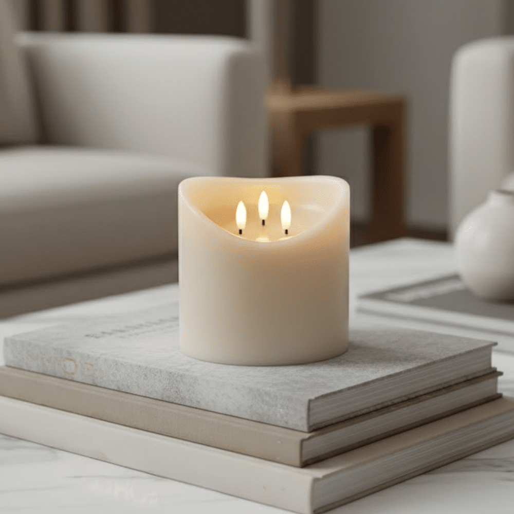 Led Wicks Cream Realistic 3 Wick LED Candle - 15cm – Rowen Homes