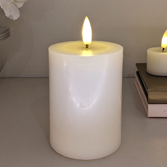 Cream Realistic LED Candle - 10cm Fragrance 