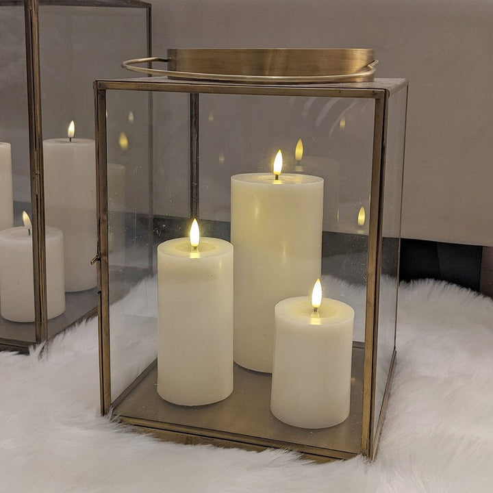 Cream Realistic LED Candles - Set of 3 Fragrance 