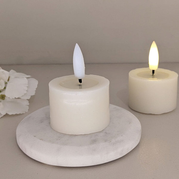 Cream Realistic LED Tealights - Set of 2 Fragrance 