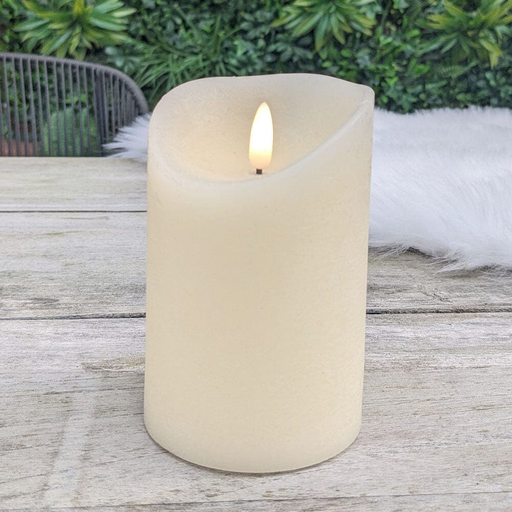 Cream Small LED Flickering Candle Outdoor 