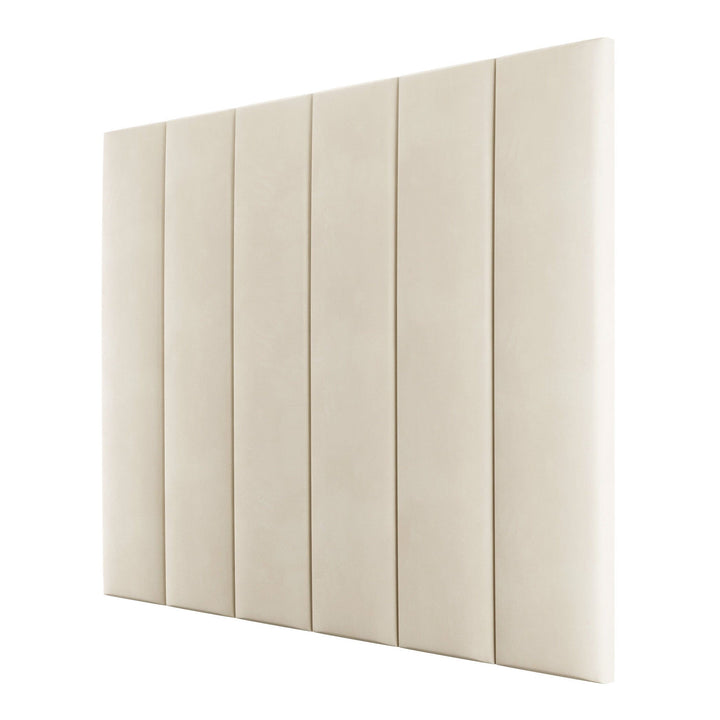 Cream Soft Velvet Individual Padded Upholstered Headboard Wall Panel - 45cm MTO Beds and Headboards 