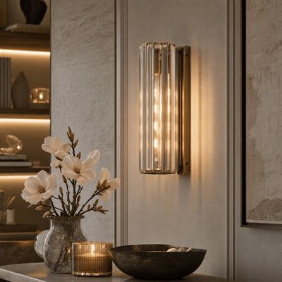 Cressida Glass & Bronze Wall Light Lighting 