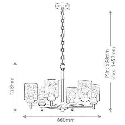 Cressida Gold 6 Light Pendant Ceiling Light Lighting 