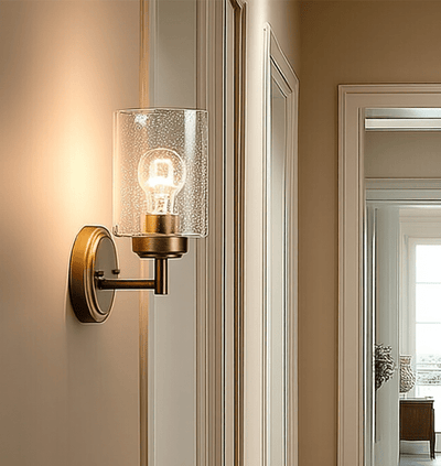 Cressida Gold & Glass Wall Light Lighting 