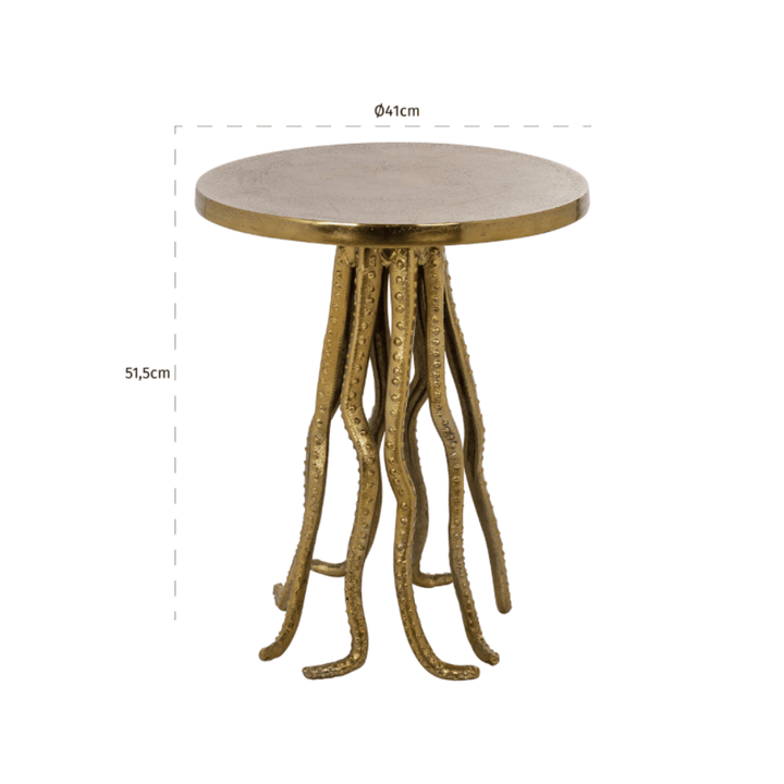 Cristella Brushed Gold Statement Side Table Furniture 