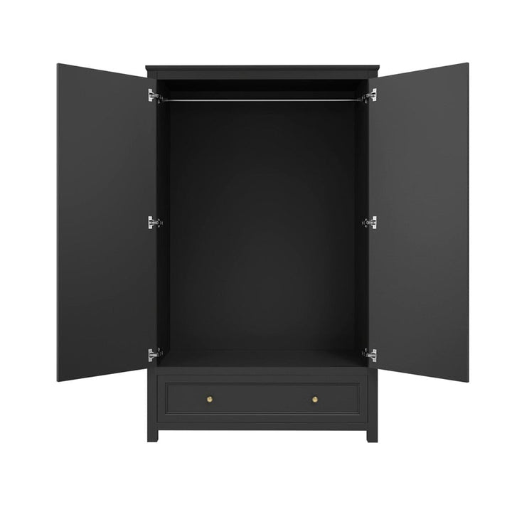 Cynthia Black 2 Door Wardrobe with Gold Handles Furniture 