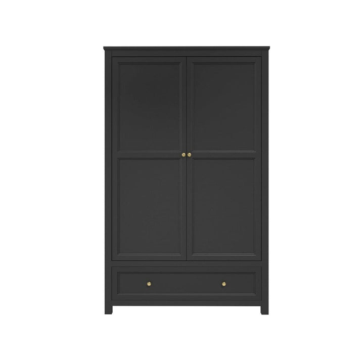 Cynthia Black 2 Door Wardrobe with Gold Handles Furniture 