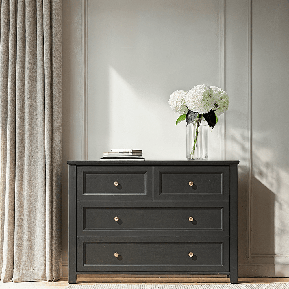 Cynthia 4 Drawer Chest Gold Handles