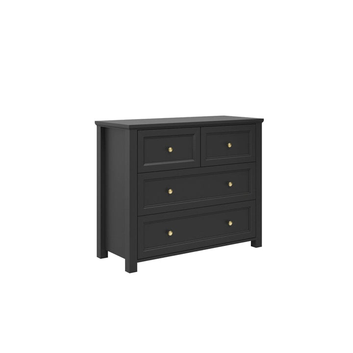 Cynthia Black 4 Drawer Chest with Gold Handles Furniture 