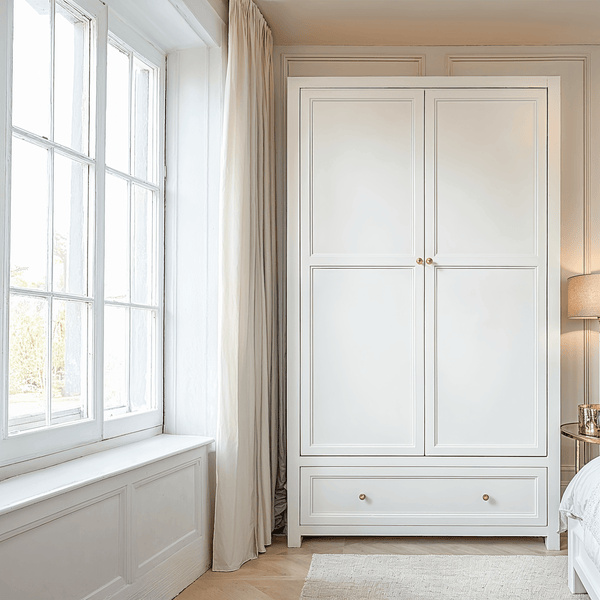 Cynthia White 2 Door Wardrobe with Gold Handles Furniture 
