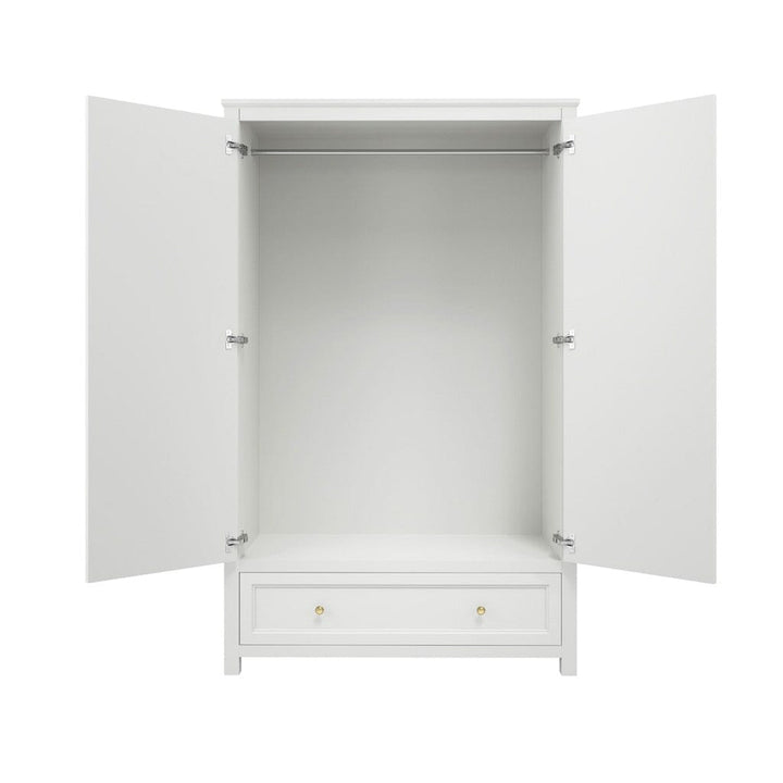 Cynthia White 2 Door Wardrobe with Gold Handles Furniture 