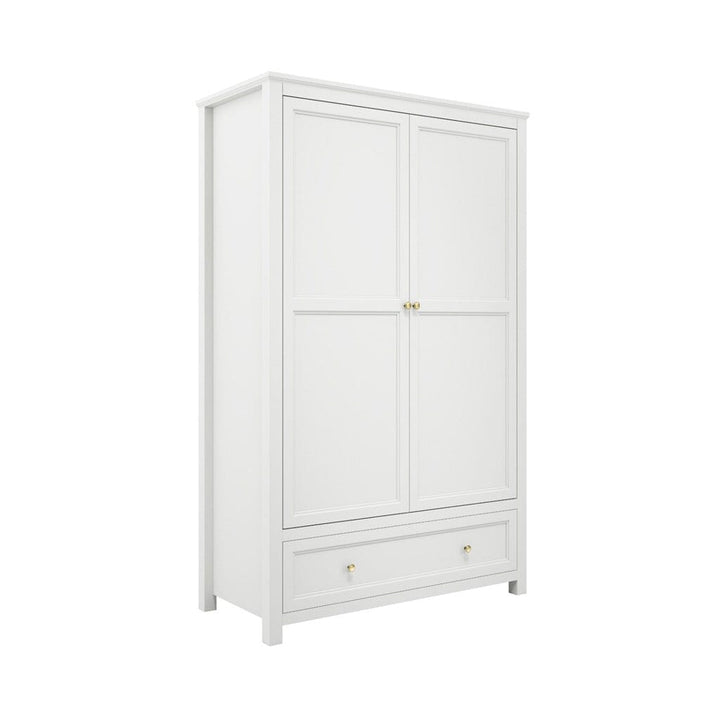 Cynthia White 2 Door Wardrobe with Gold Handles Furniture 