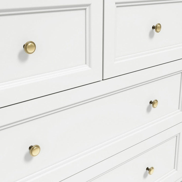 Cynthia White 4 Drawer Chest with Gold Handles Furniture 
