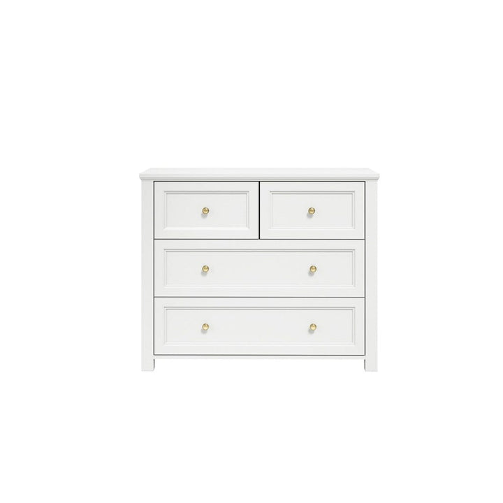 Cynthia White 4 Drawer Chest with Gold Handles Furniture 