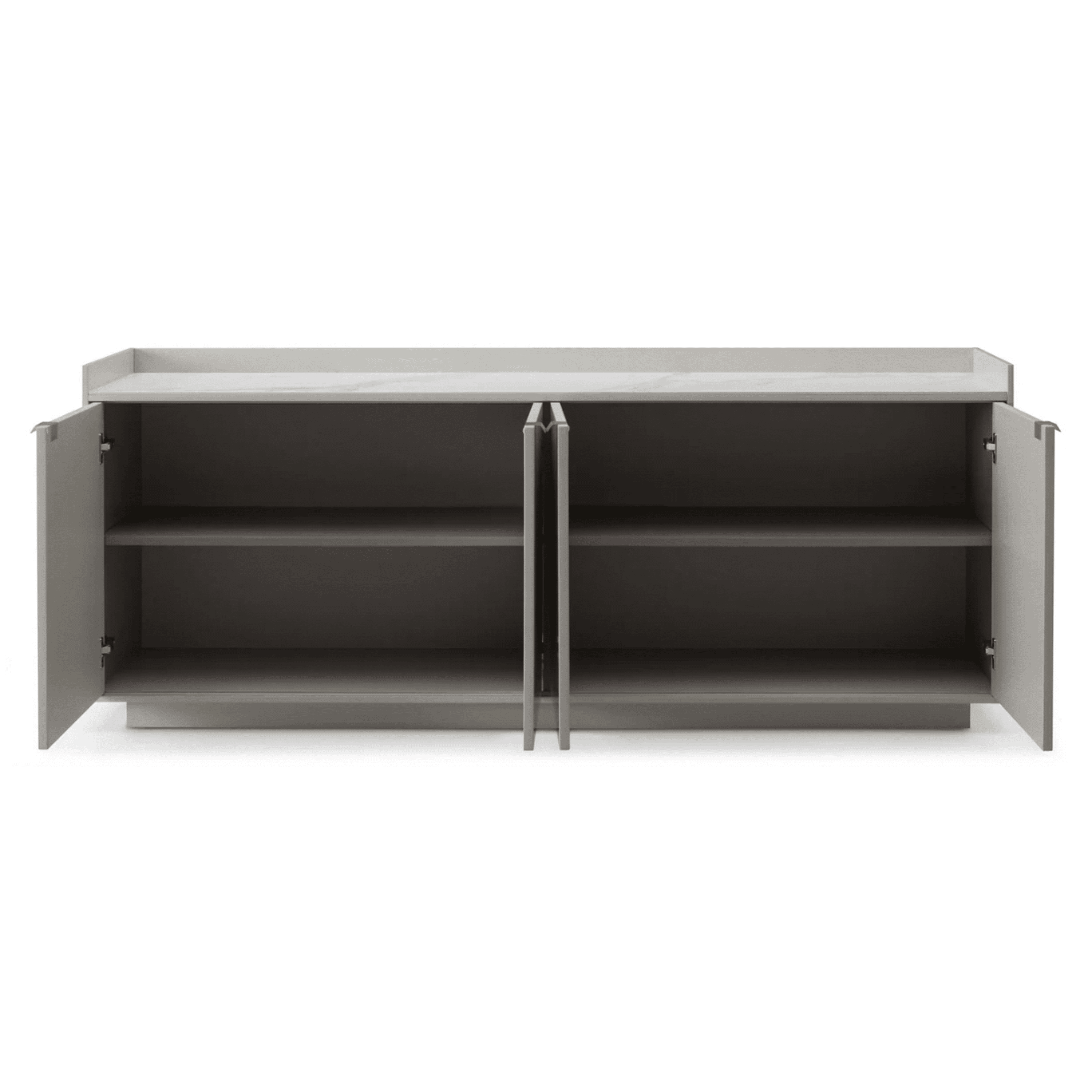 Cyra Luxury Beige Oak 4 Door Sideboard with Marble Top Furniture 
