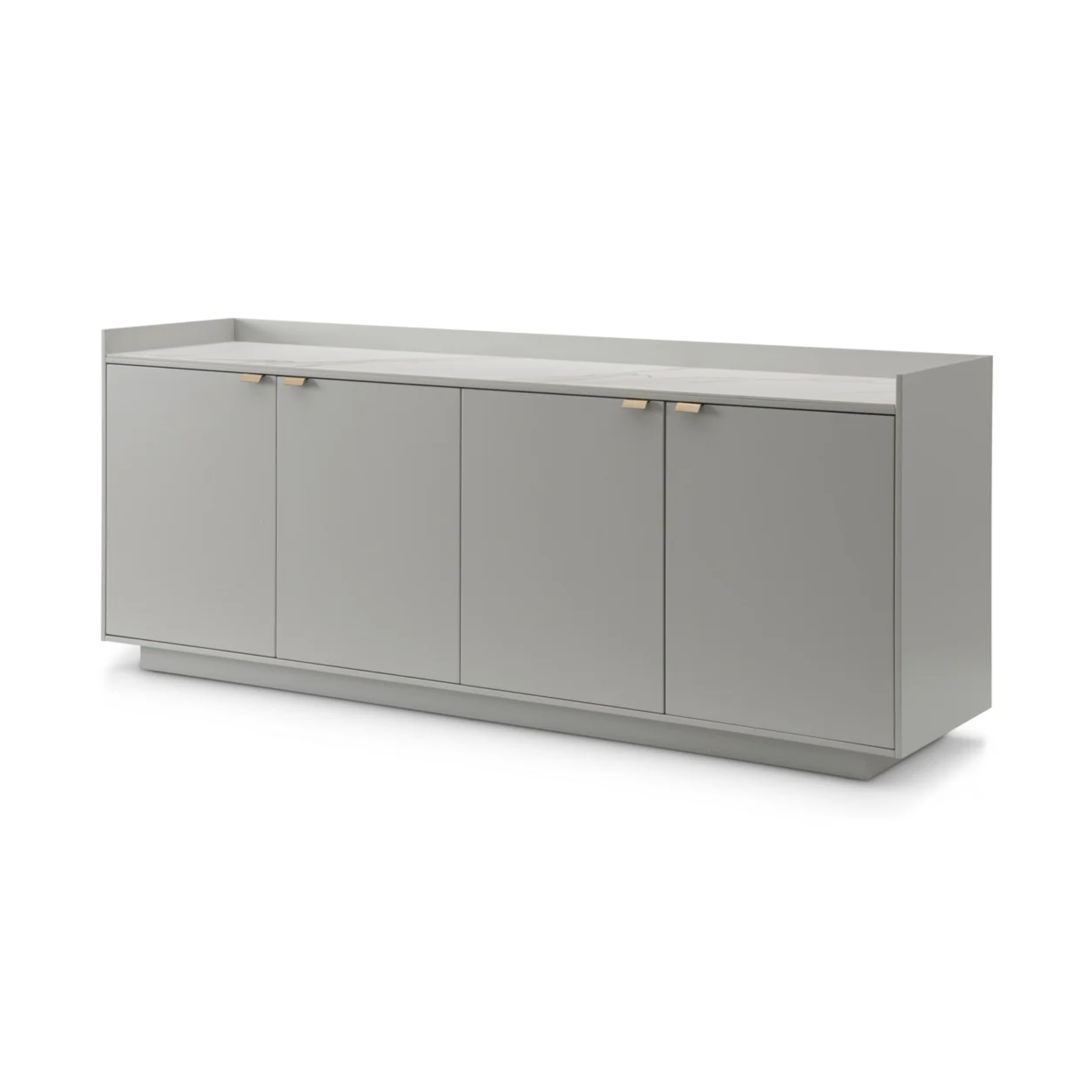 Cyra Luxury Beige Oak 4 Door Sideboard with Marble Top Furniture 