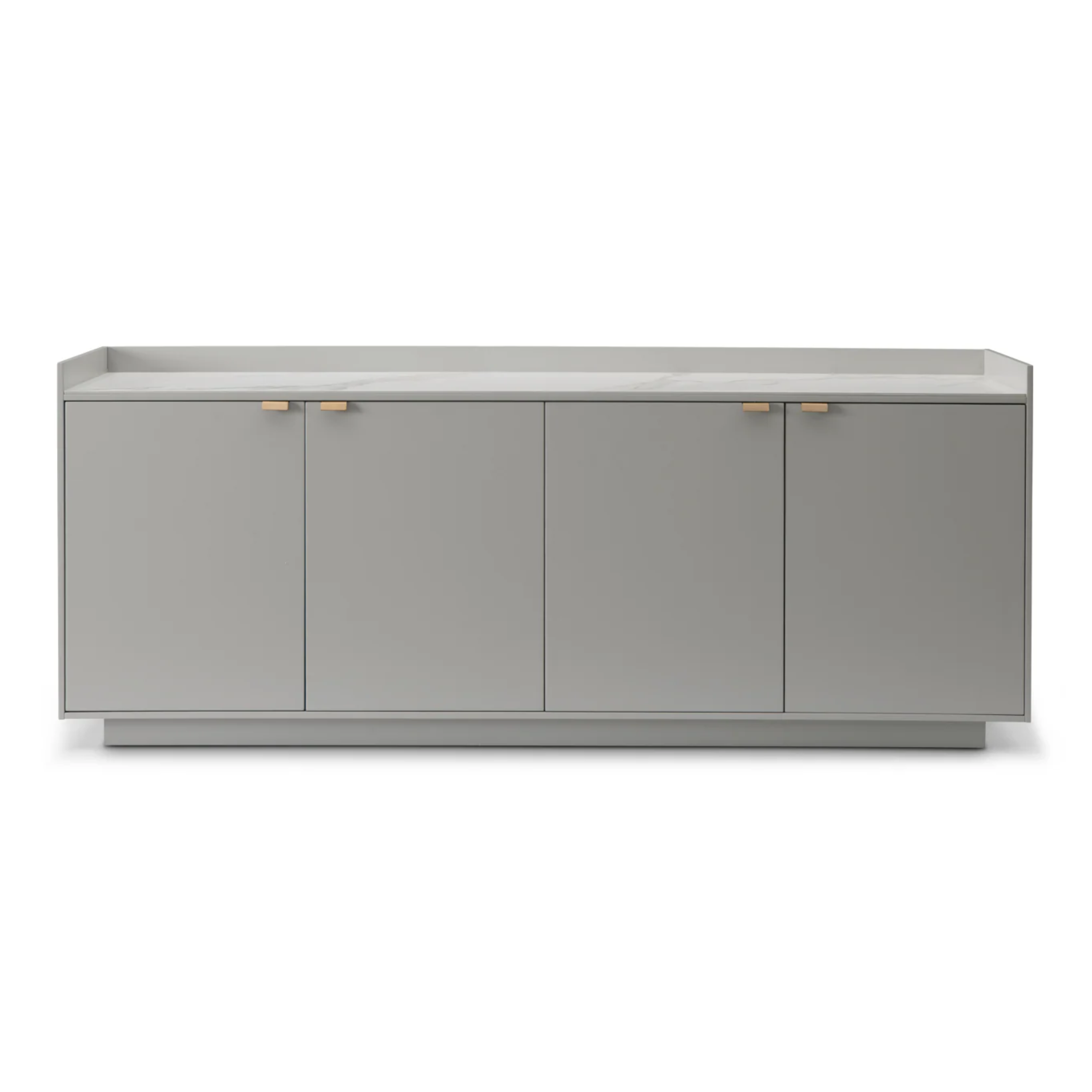 Cyra Luxury Beige Oak 4 Door Sideboard with Marble Top Furniture 