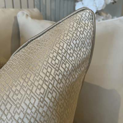 Cyrene Taupe Metallic Geometric Cushion Cover - 50x50cm