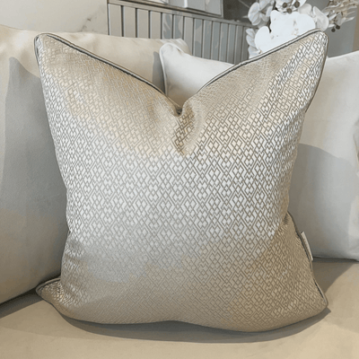 Cyrene Taupe Metallic Geometric Cushion Cover - 50x50cm Textiles 