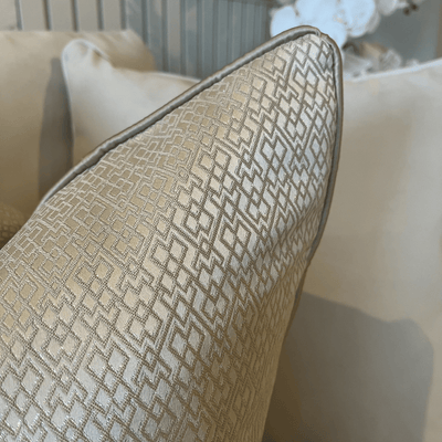 Cyrene Taupe Metallic Geometric Cushion Cover - 50x50cm Textiles 
