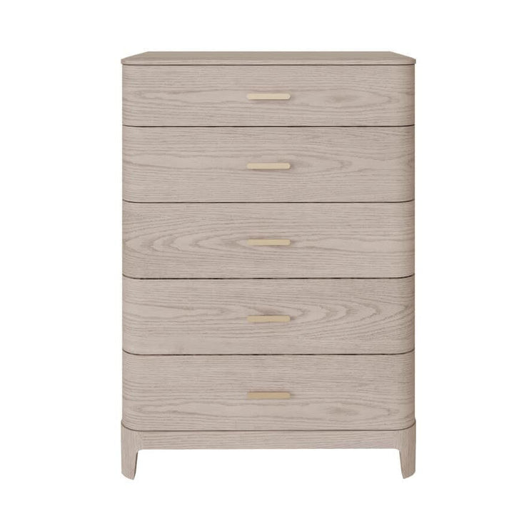 Dahlia Lightwash Wood 5 Drawer Chest Furniture 